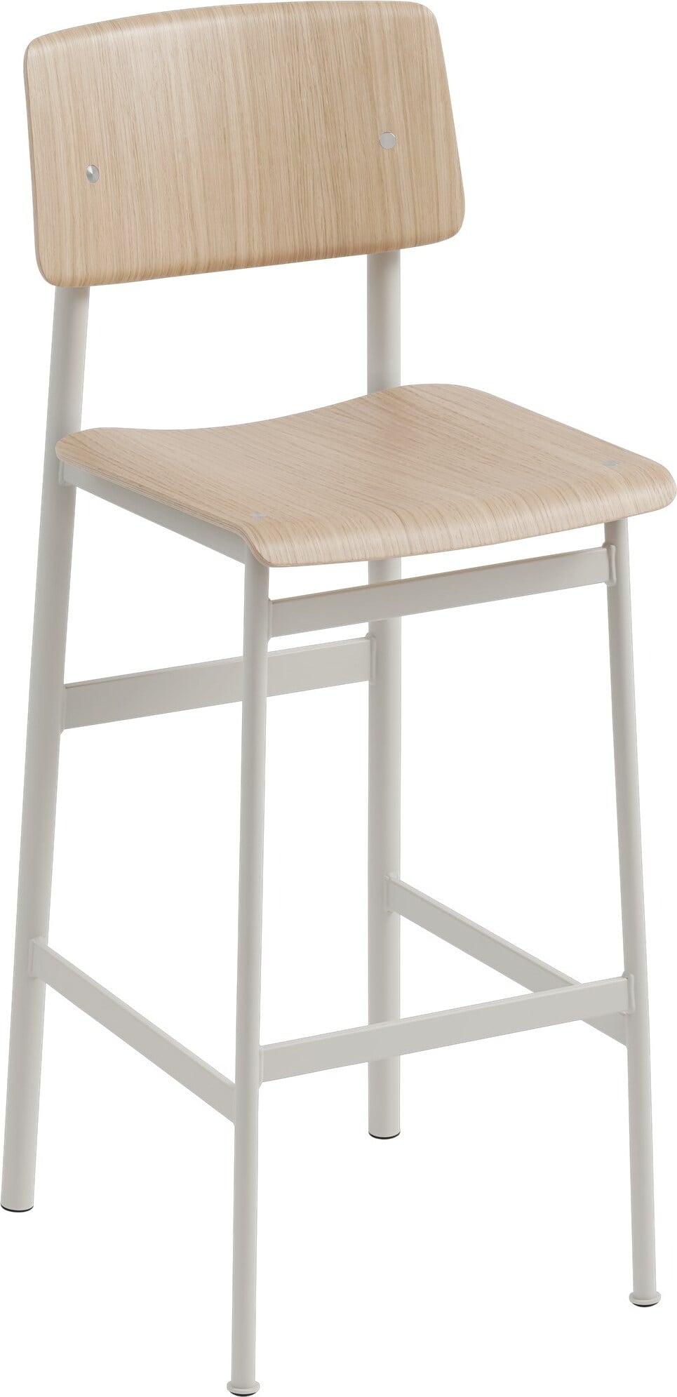 Loft Barhocker 75 cm helle Eiche graue Beine