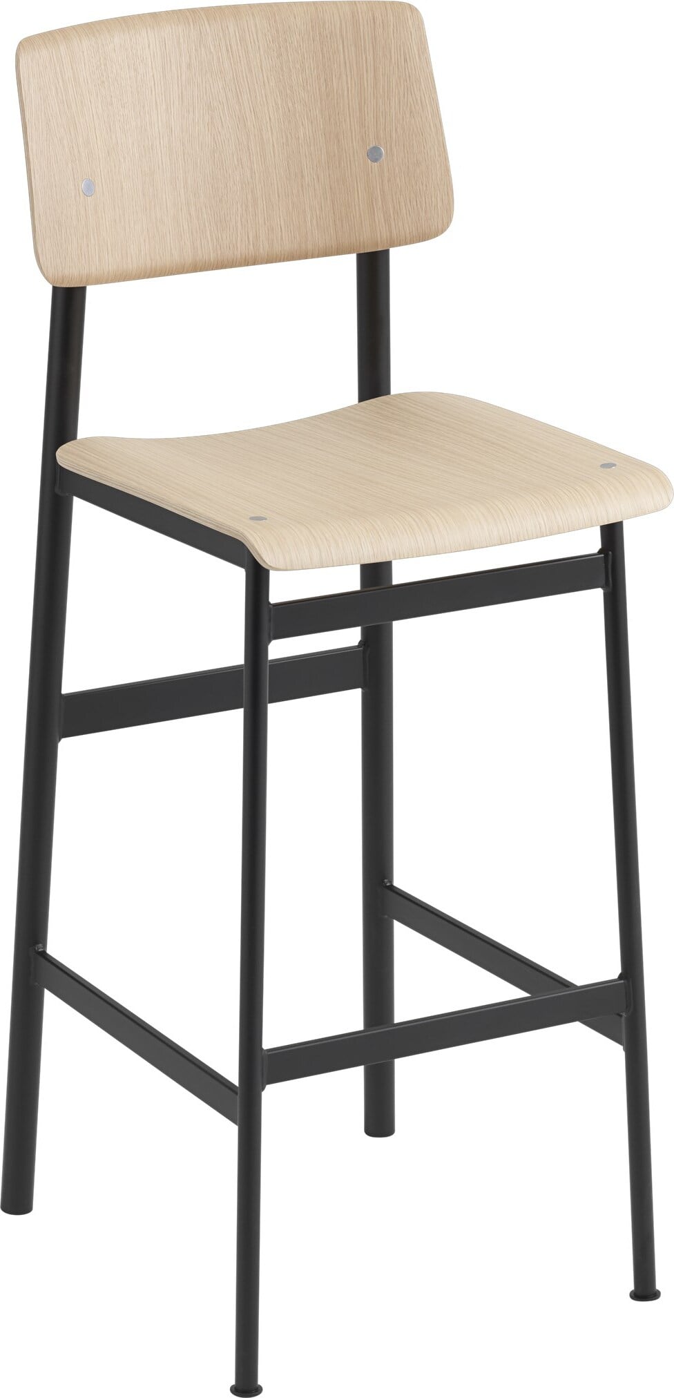 Loft Barhocker 75 cm helle Eiche schwarze Beine