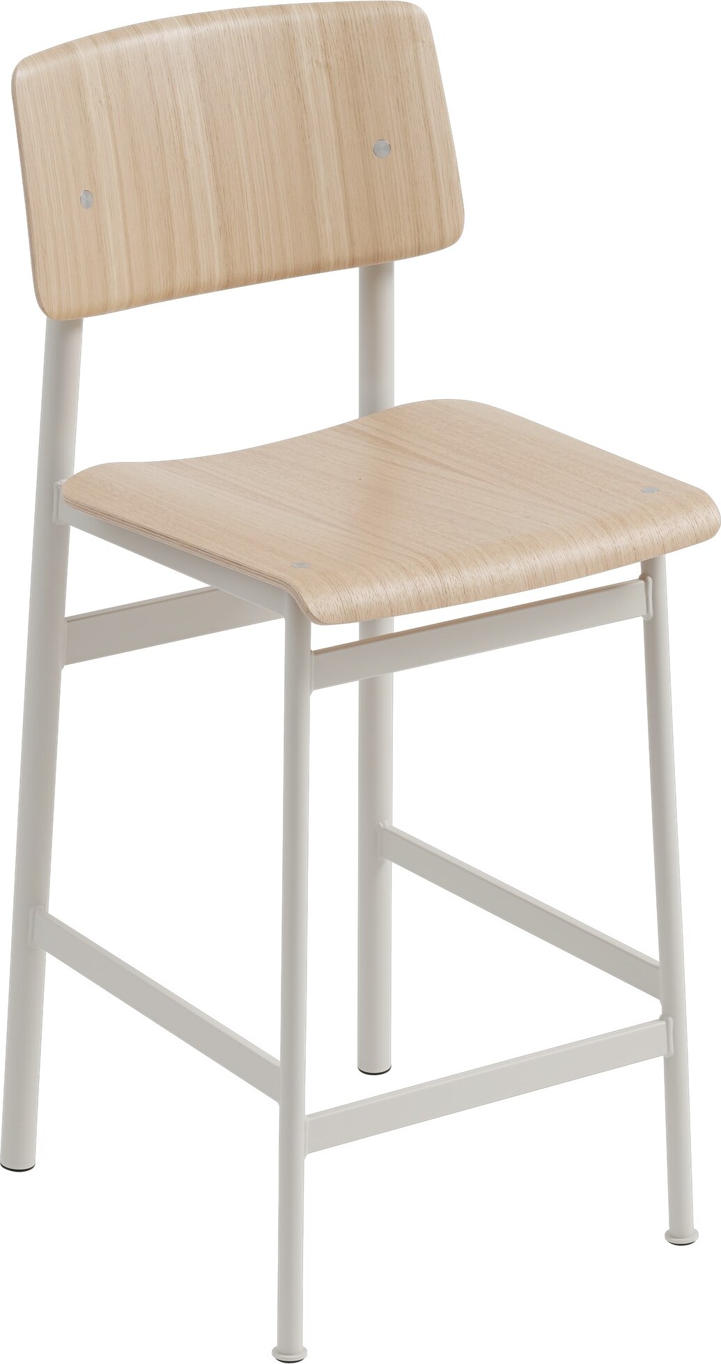 Loft Hocker 65 cm helle Eiche graue Beine