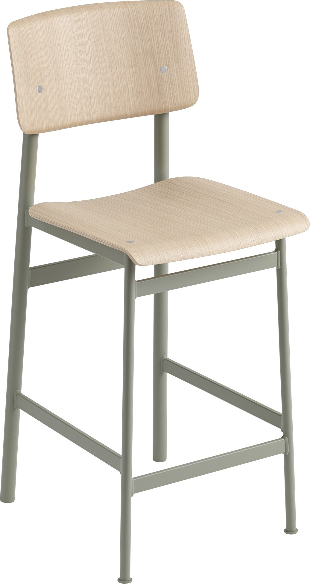 Loft Hocker 65 cm helle Eiche graugrüne Beine