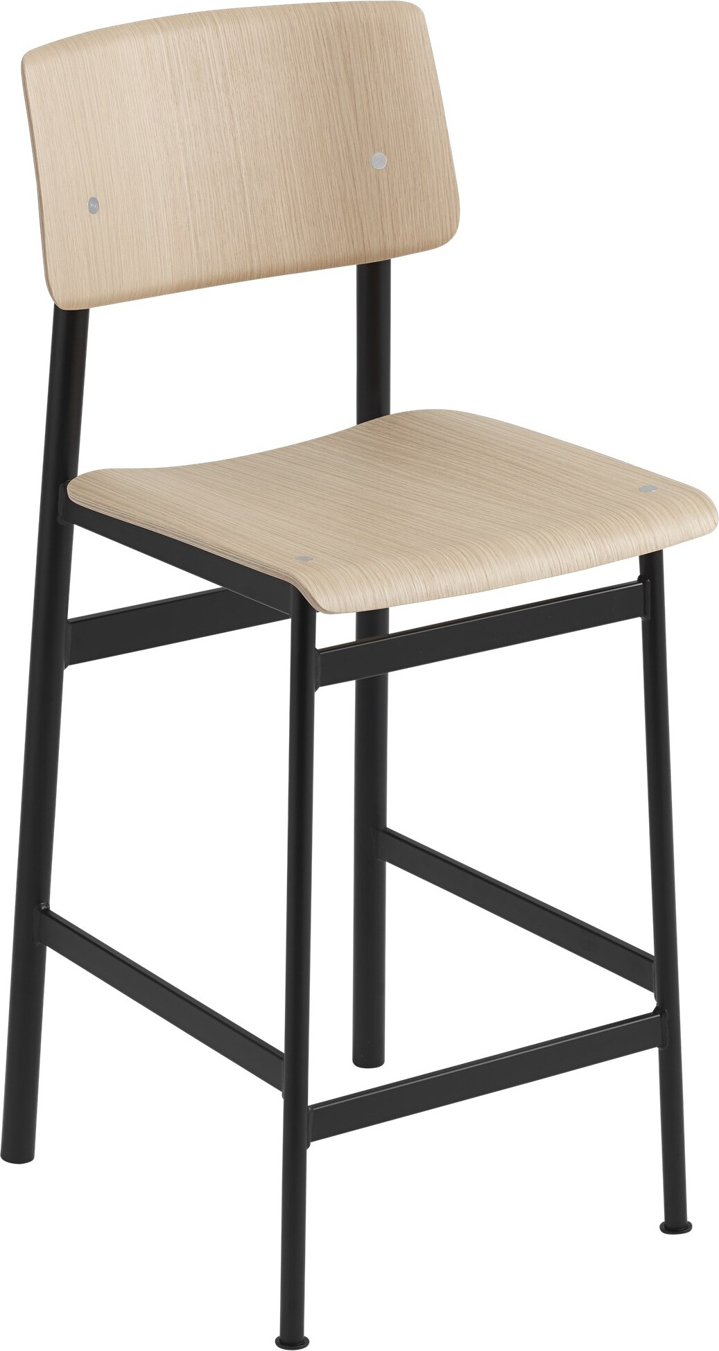 Loft Hocker 65 cm helle Eiche schwarze Beine