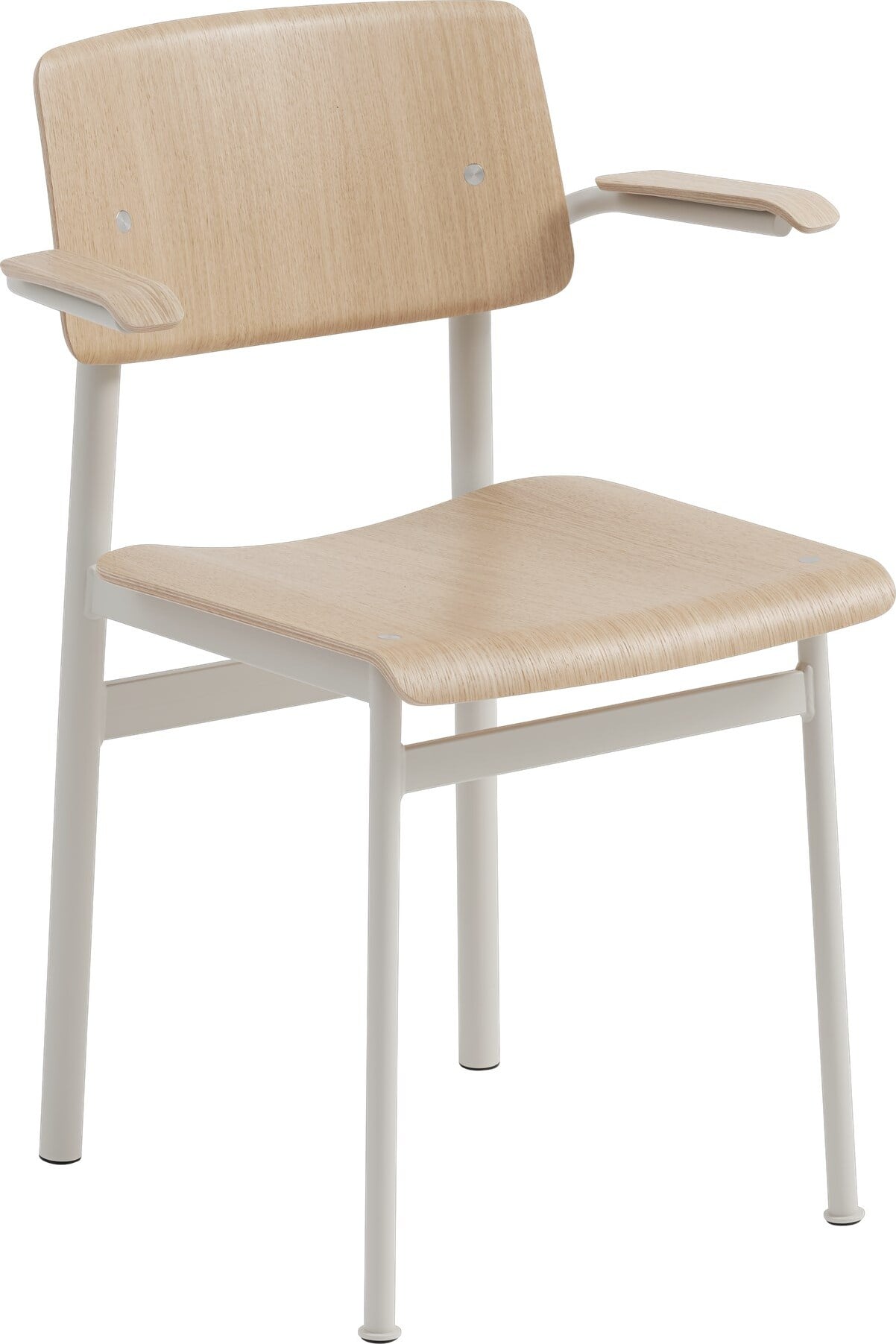 Loft Stuhl helle Eiche mit Armlehnen graue Beine