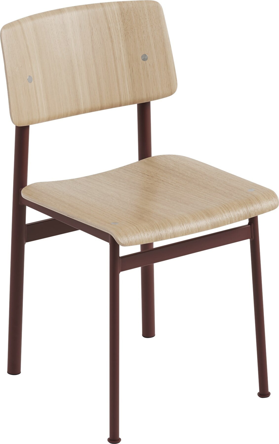 Loft Stuhl helle Eiche rote Beine