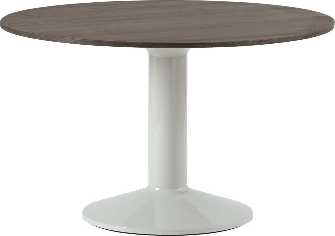Midst Tisch 120 cm rund dunkle Eiche auf grauem Bein