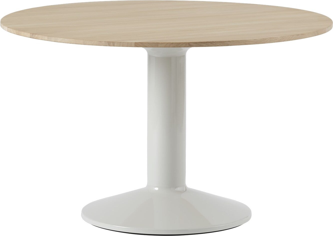 Midst Tisch 120 cm rund helle Eiche auf grauem Bein