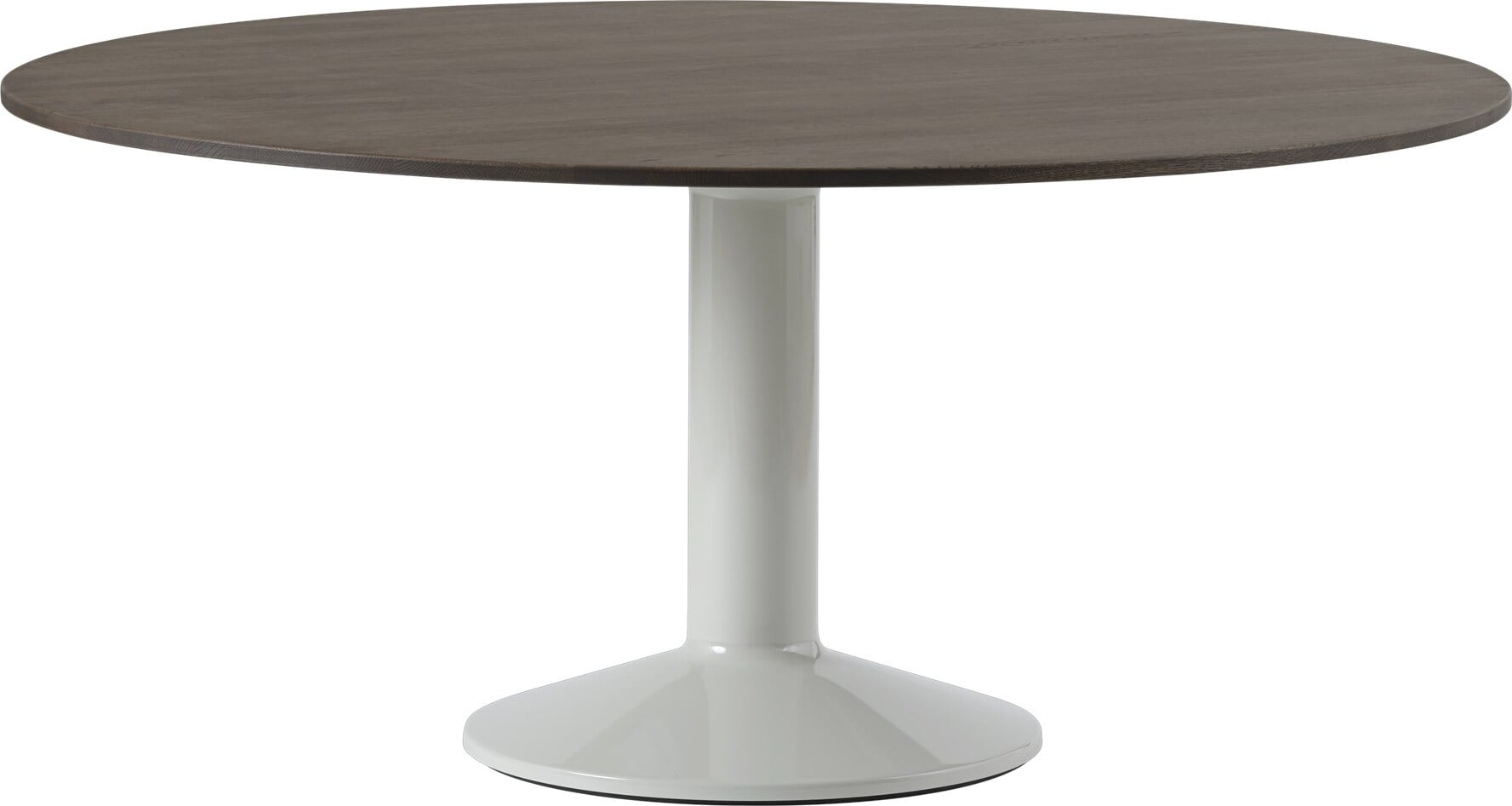 Midst Tisch 160 cm rund dunkle Eiche auf grauem Bein