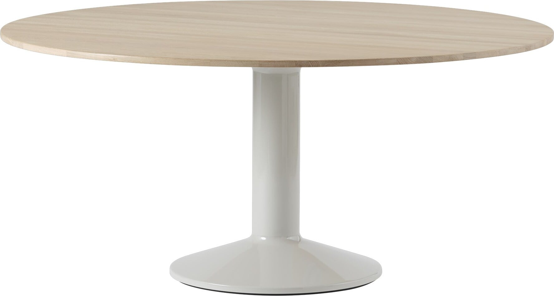 Midst Tisch 160 cm rund helle Eiche auf grauem Bein