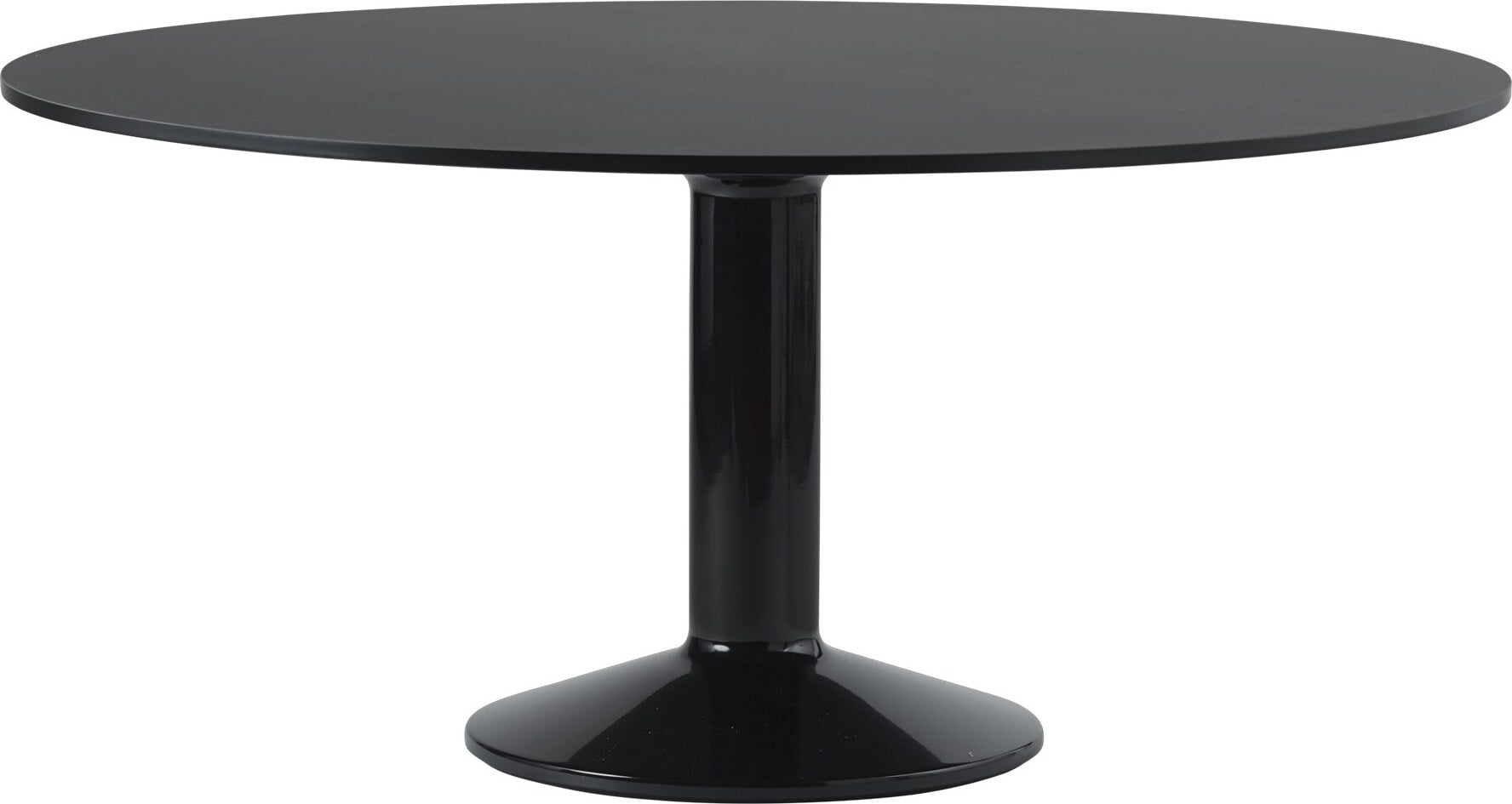 Midst Tisch 160 cm rund schwarz Linoleum