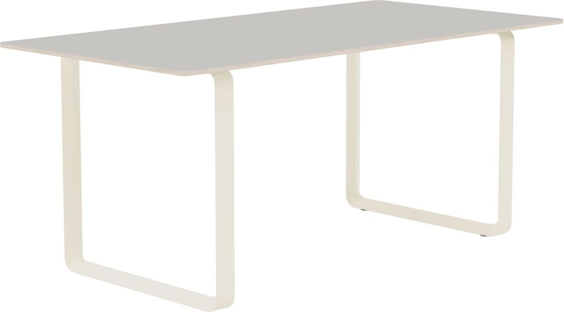 Muuto Tisch 170 x 85 cm grau Linoleum sandfarbene Beine
