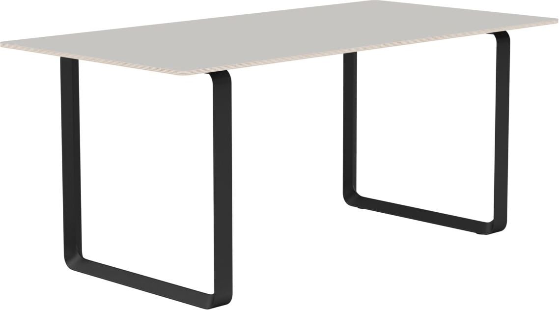Muuto Tisch 170 x 85 cm grau Linoleum schwarze Beine