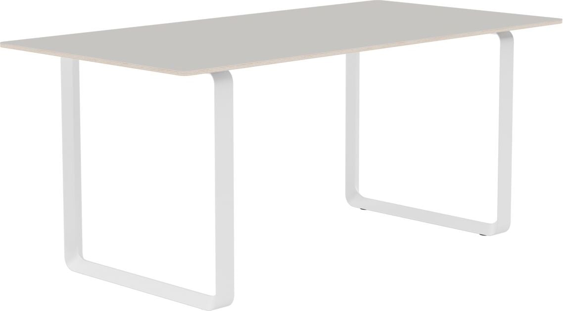 Muuto Tisch 170 x 85 cm grau Linoleum weiße Beine