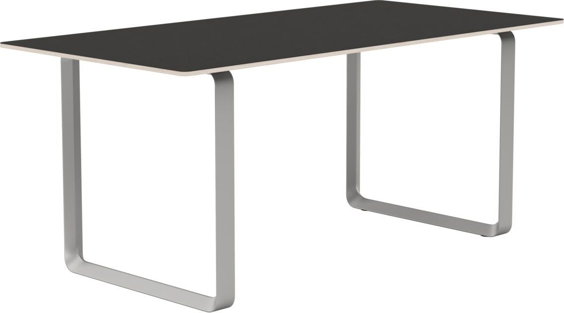 Muuto Tisch 170 x 85 cm schwarz Linoleum graue Beine