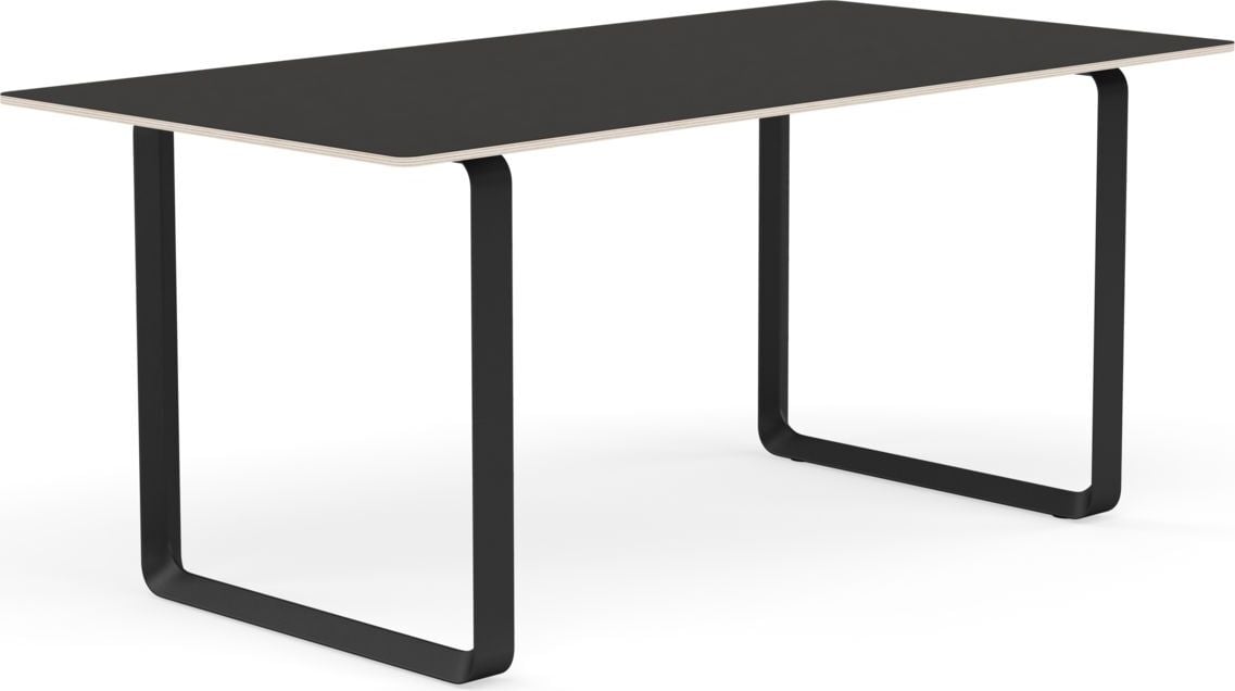 Muuto Tisch 170 x 85 cm schwarz Linoleum schwarze Beine