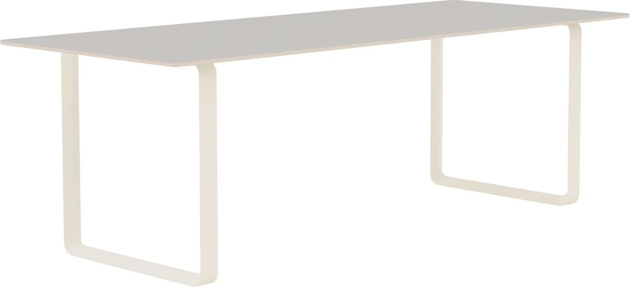Muuto Tisch 225 x 90 cm grau Linoleum sandfarbene Beine