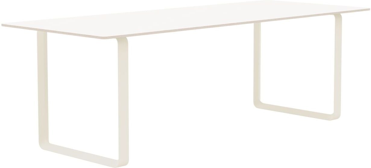 Muuto Tisch 225 x 90 cm weiß laminiert sandfarbene Beine