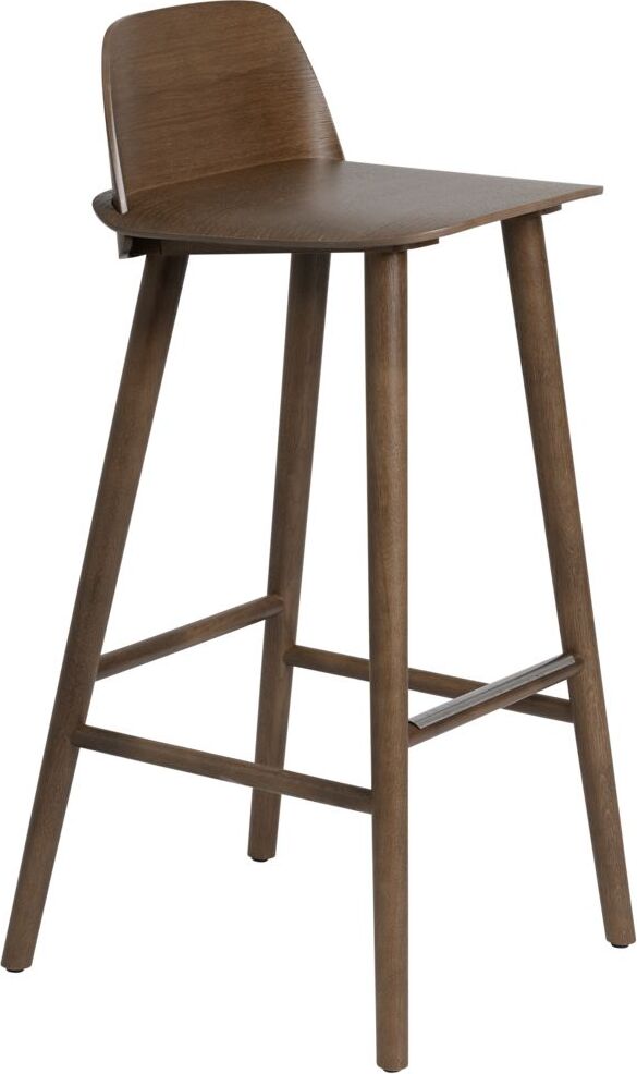 Nerd Barhocker 75 cm dunkelbraun mit Fußstützenschutz-Element