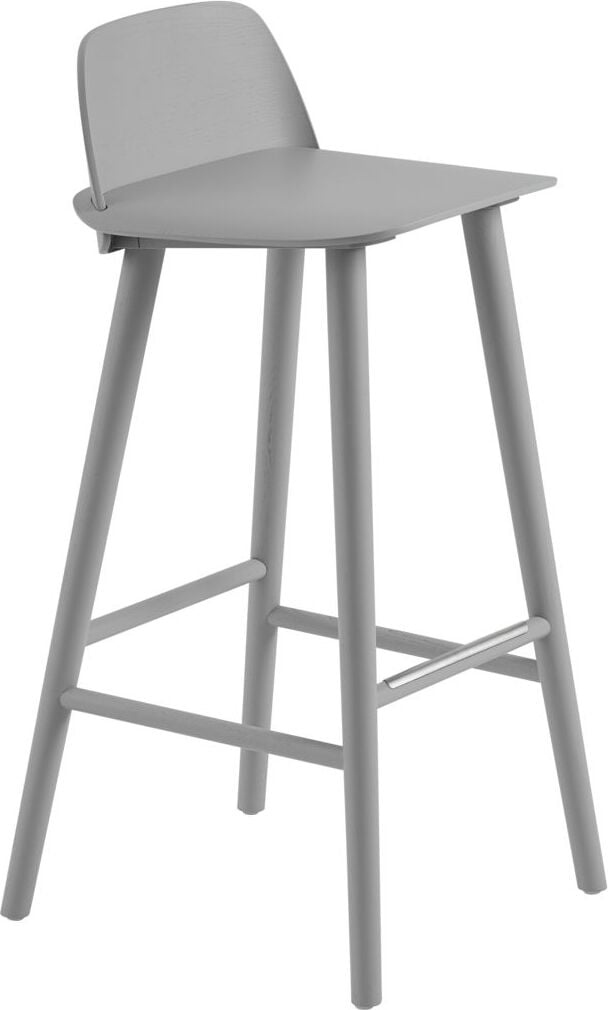 Nerd Barhocker 75 cm grau mit Fußstützenschutz-Element