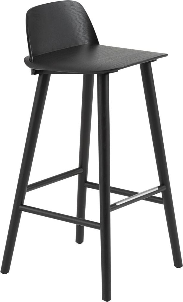 Nerd Barhocker 75 cm schwarz mit Fußstützenschutz-Element