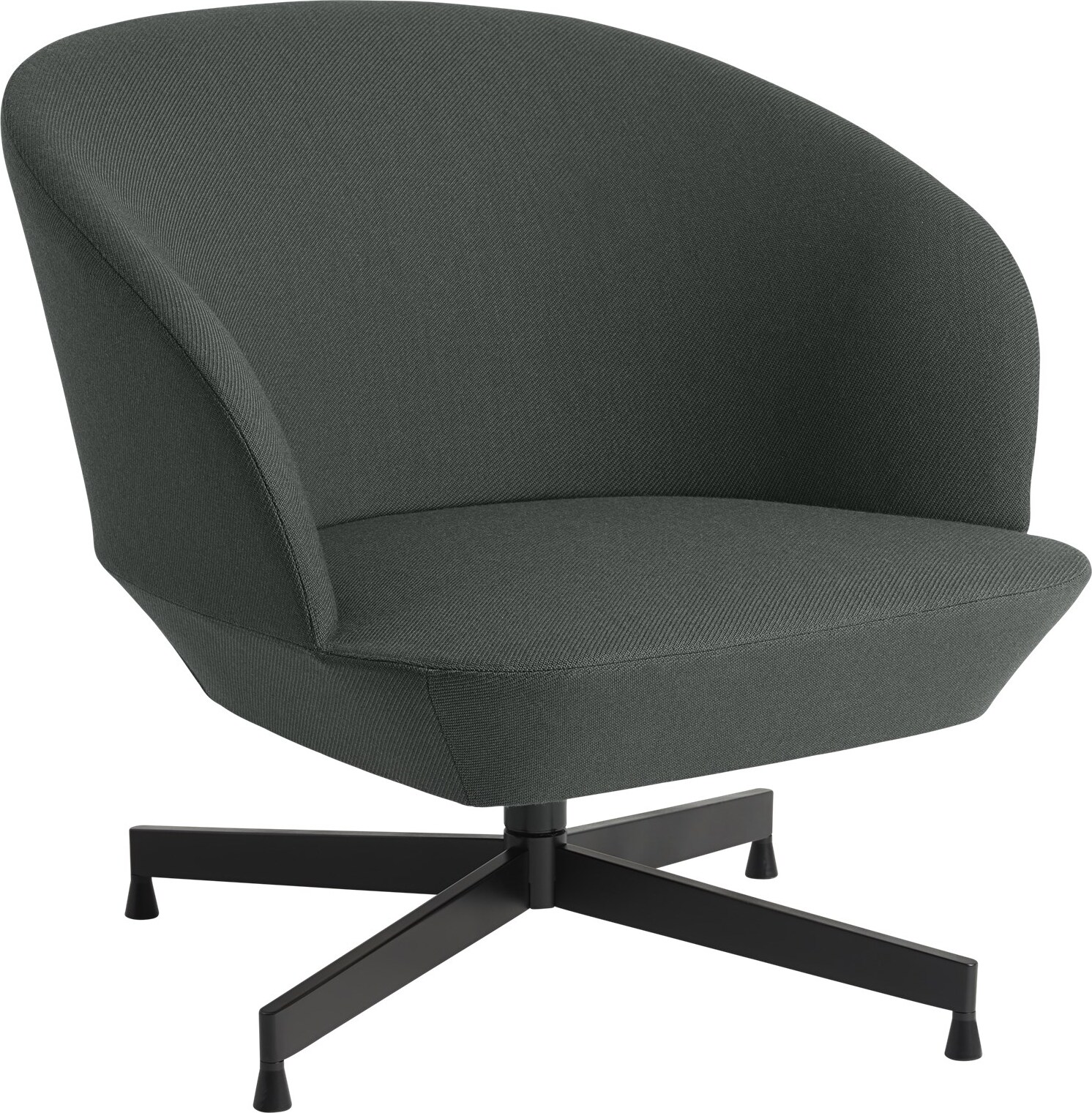 Oslo Swivel Twill Weave 990 Stuhl 40 cm gepolstert schwarze Beine