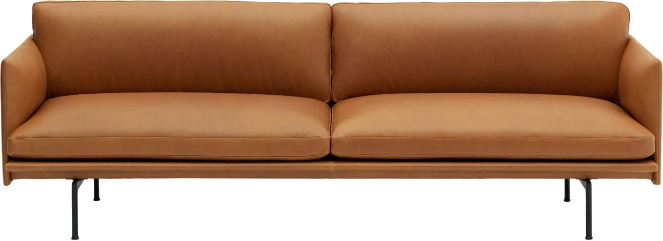 Outline Refine Leather Cognac Dreier-Sofa