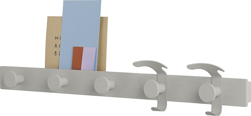 Perchero de Pared de roble claro Avail, con ganchos marrones