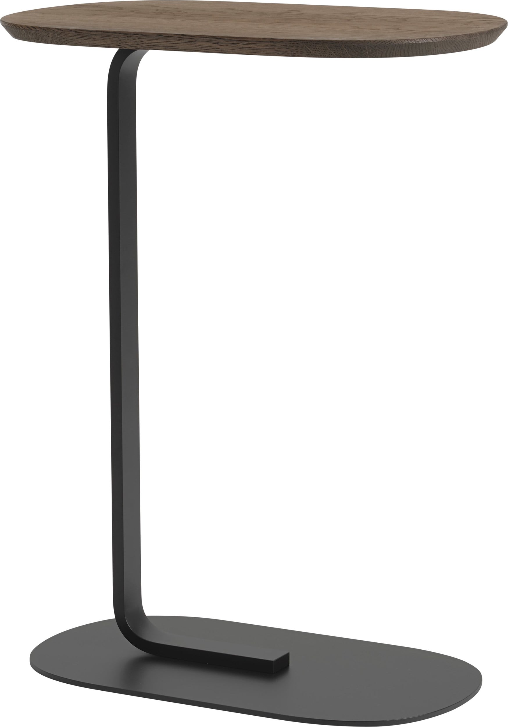 Relate Beistelltisch 60,5 cm dunkle Eiche auf einem schwarzen Bein