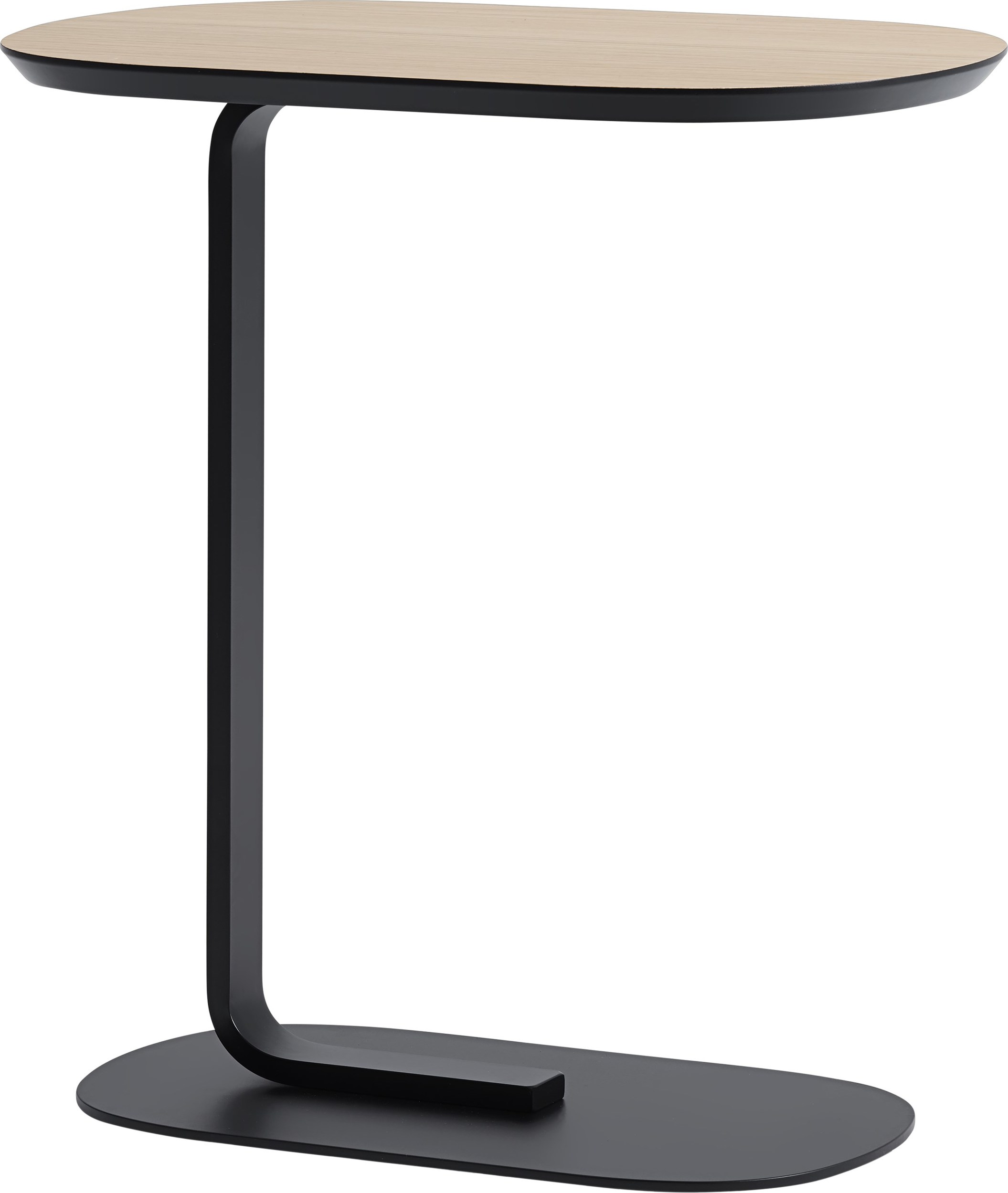 Relate Beistelltisch 60,5 cm helle Eiche laminiert auf einem schwarzen Bein