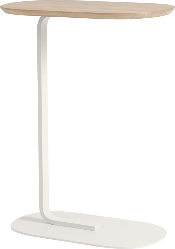 Relate Beistelltisch 73,5 cm helle Eiche auf einem weißen Bein