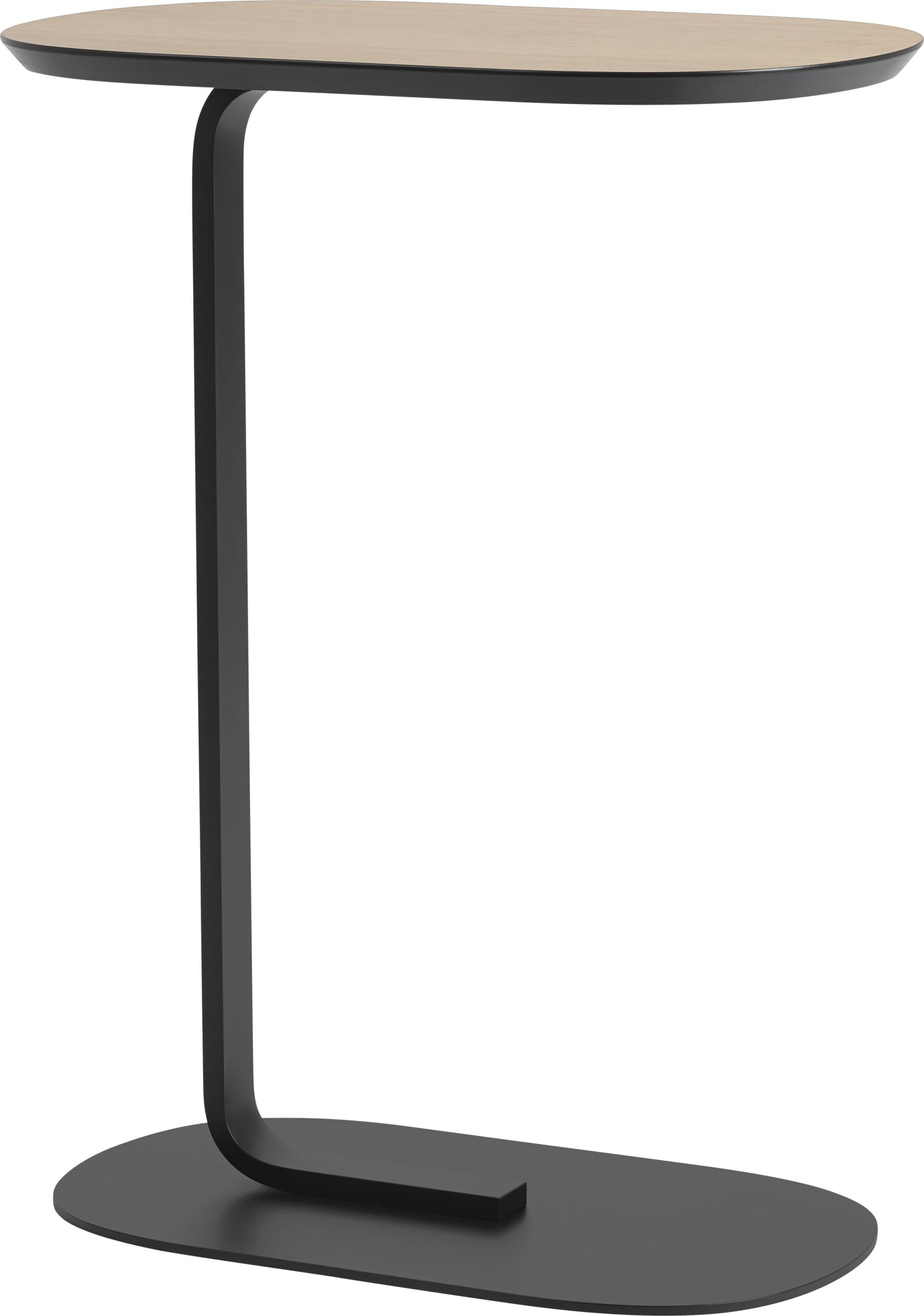 Relate Beistelltisch 73,5 cm helle Eiche laminiert auf einem schwarzen Bein
