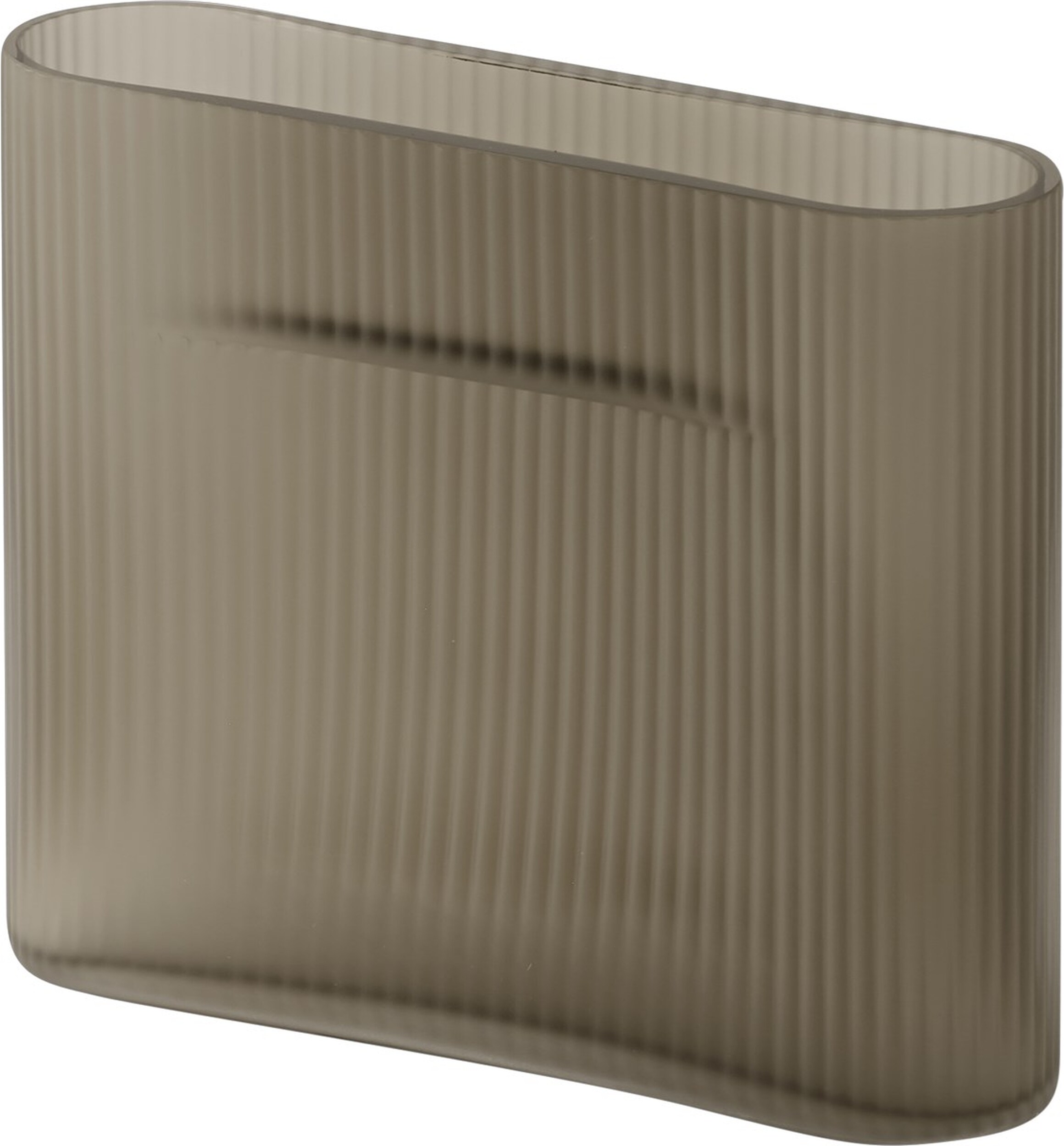 Ridge Vase 16,5 cm taupe aus Glas
