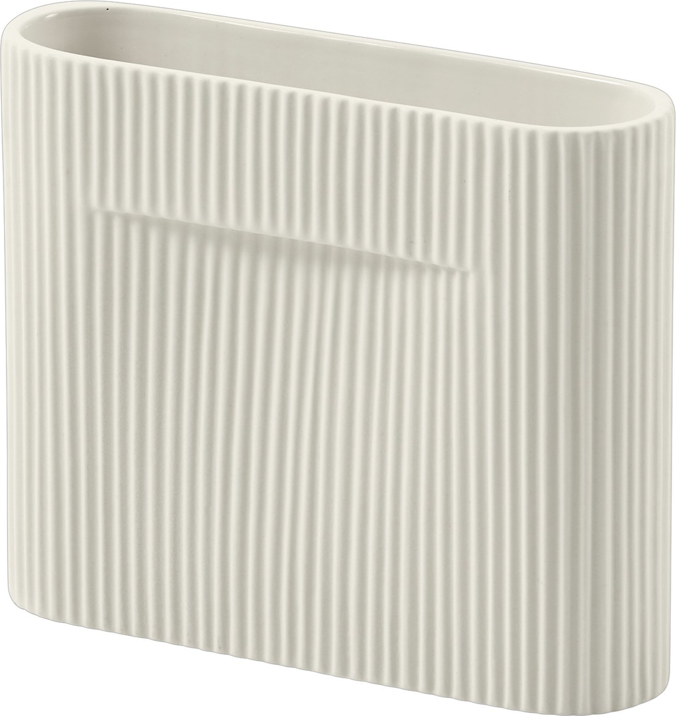 Ridge Vase 16,5 cm weiß