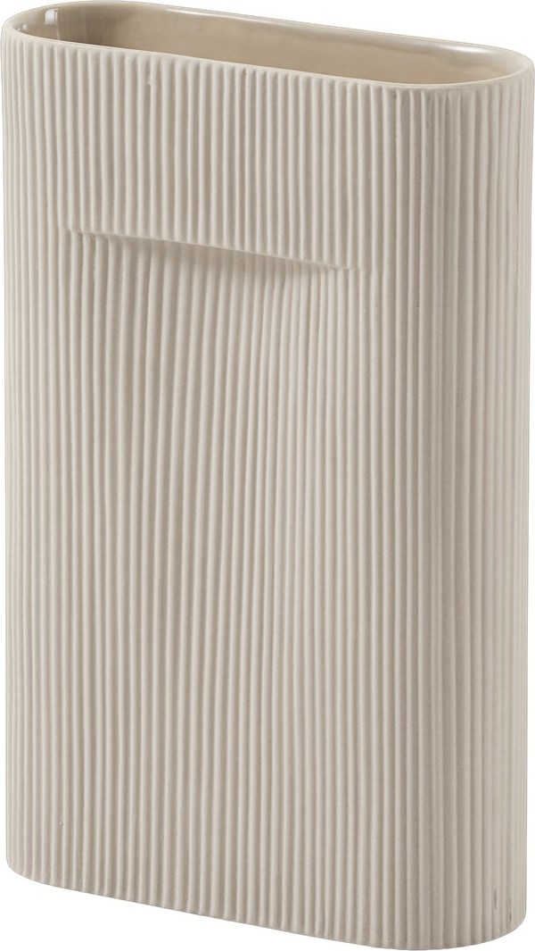 Ridge Vase 35 cm beige