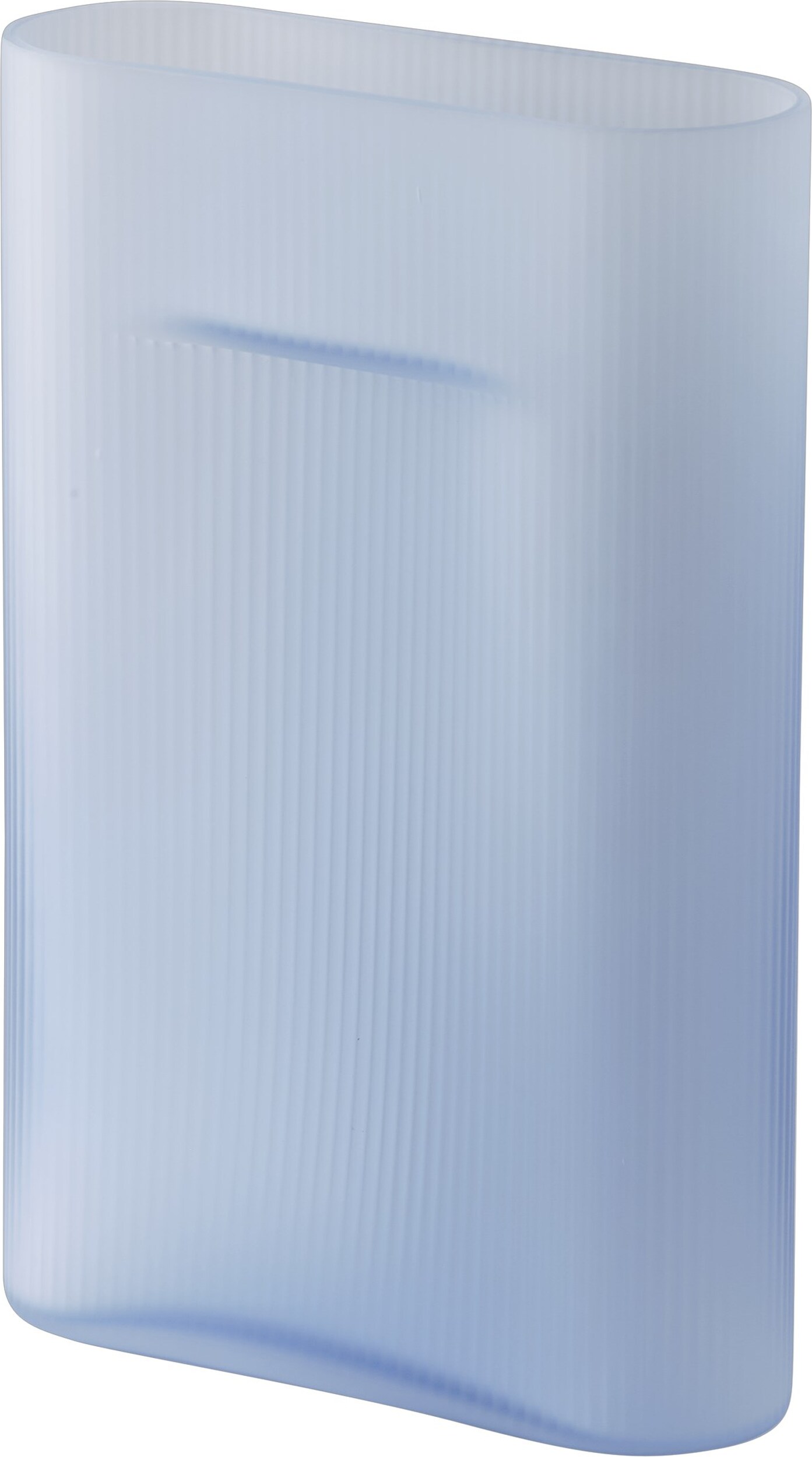 Ridge Vase 35 cm himmelblau aus Glas
