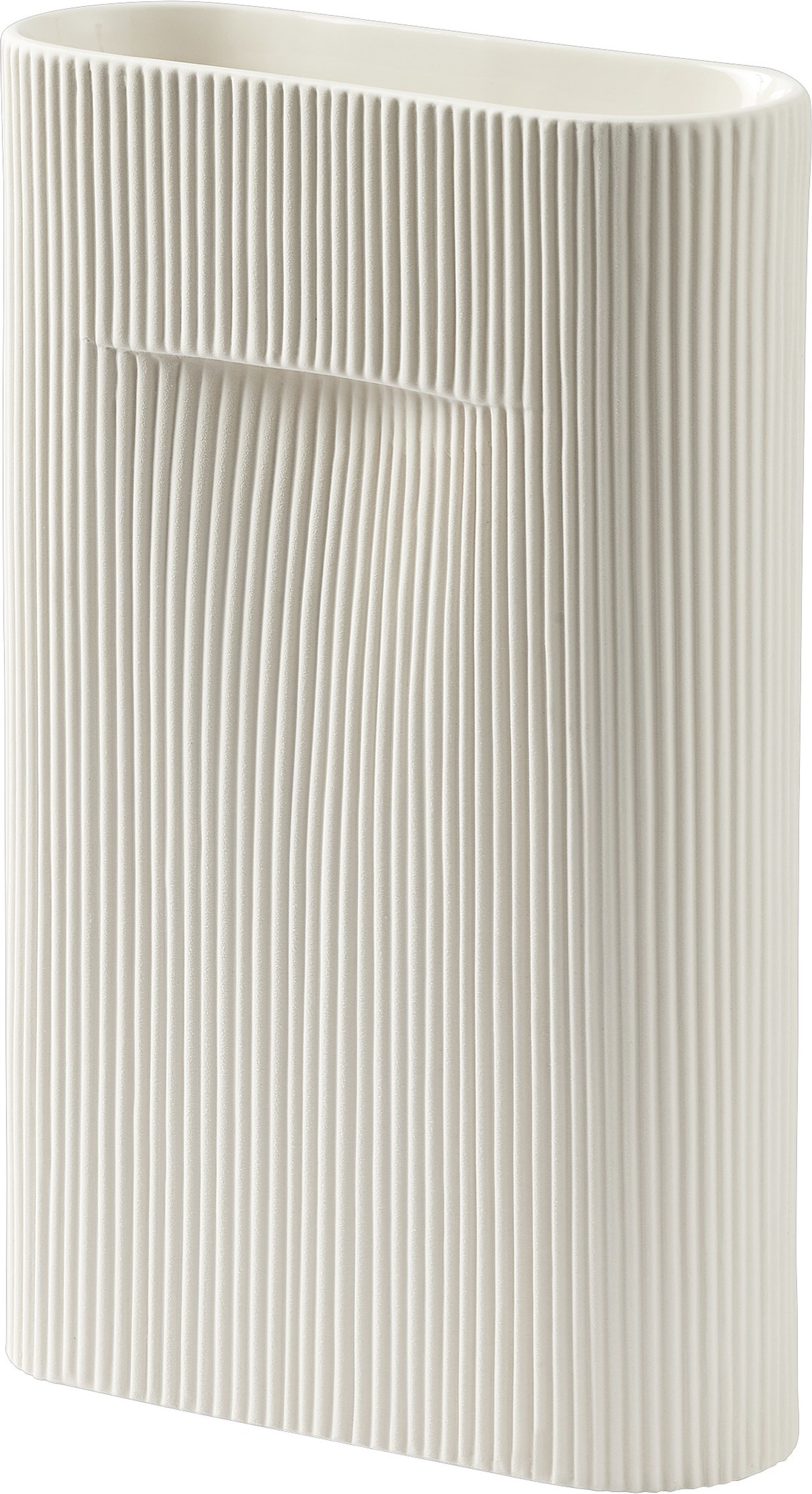 Ridge Vase 35 cm weiß