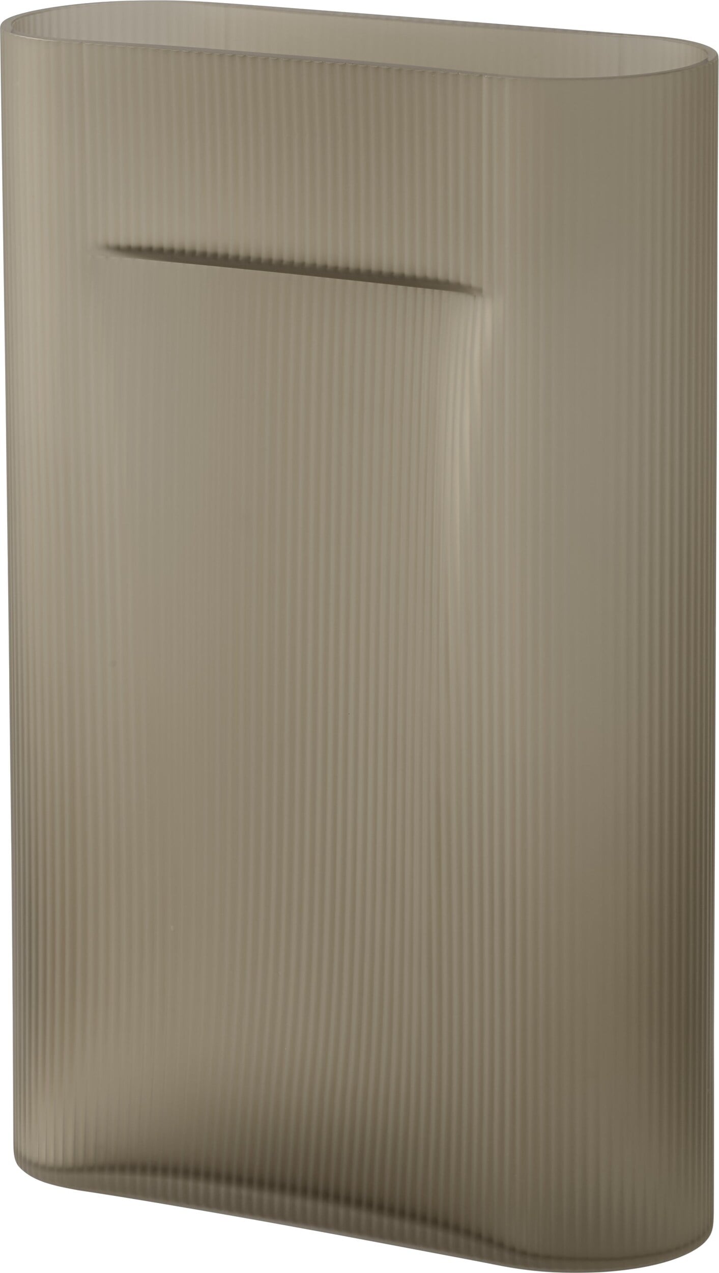 Ridge Vase 48,5 cm taupe aus Glas