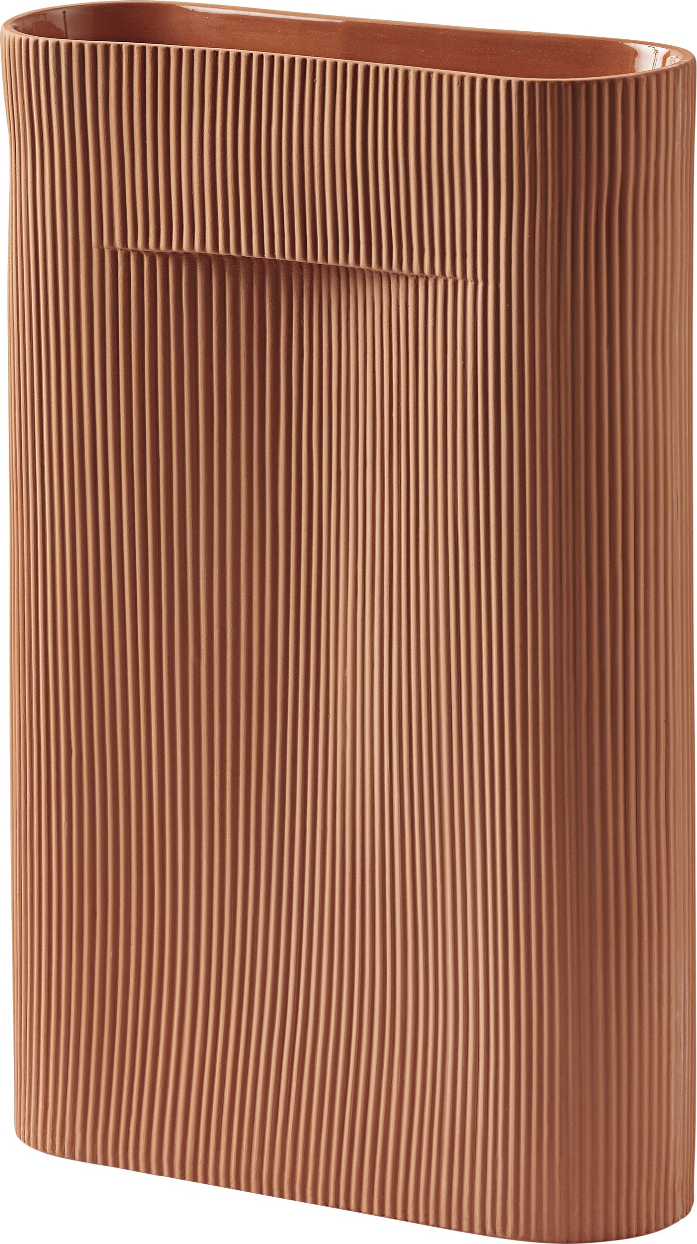 Ridge Vase 48,5 cm Terrakotta