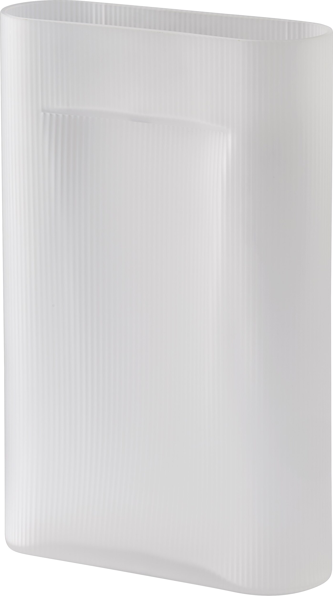 Ridge Vase 48,5 cm weiß aus Glas