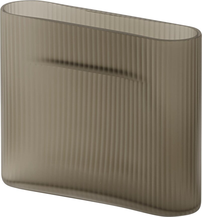 Ridge Vaza 16,5 cm taupe staklena