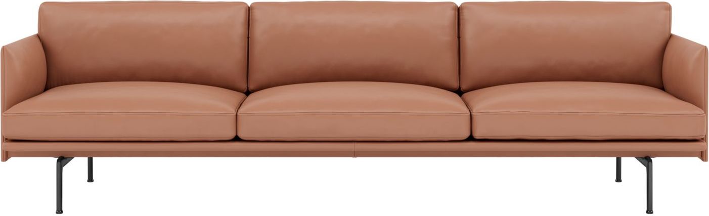 Sofa trzyosobowa Outline Refine Leather Cognac potrójna
