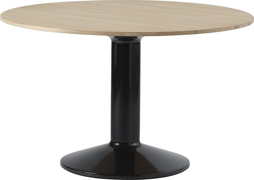 Stôl Midst okrúhly na čiernej nohe 120 cm svetlý dub