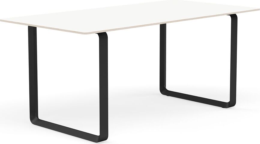 Stôl Muuto laminovaný nohy čierne 170 x 85 cm biely