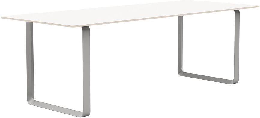 Stôl Muuto laminovaný sivé nohy 225 x 90 cm biely