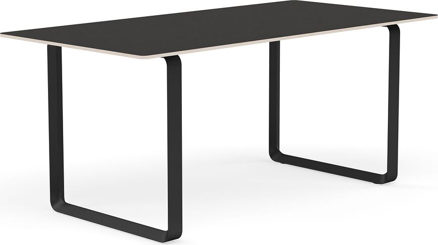 Stôl Muuto linoleum nohy čierne 170 x 85 cm čierny