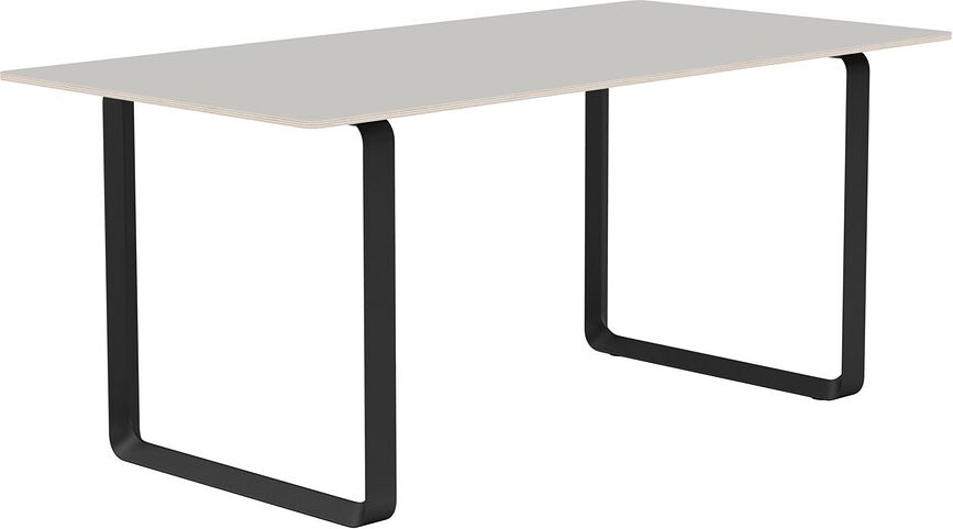 Stôl Muuto linoleum nohy čierne 170 x 85 cm sivý