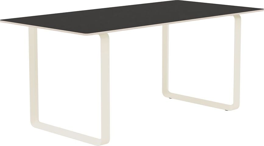 Stôl Muuto linoleum pieskovo hnedé nohy 170 x 85 cm čierny