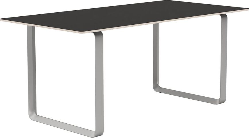Stôl Muuto linoleum sivé nohy 170 x 85 cm čierny