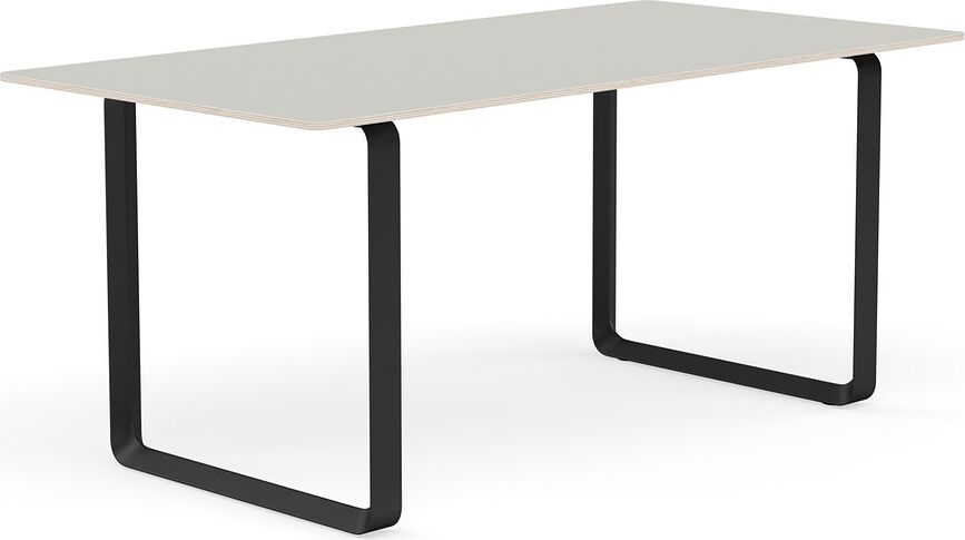 Stôl Muuto nohy čierne 170 x 85 cm sivý