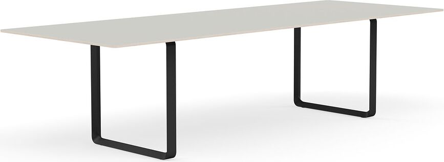 Stôl Muuto nohy čierne 295 x 108 cm sivý