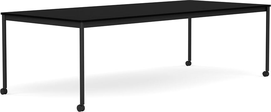 Stôl na kolieskach Base laminovaný ABS nohy čierne 110 x 250 cm čierny