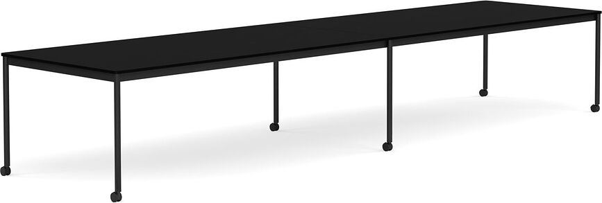 Stôl na kolieskach Base laminovaný ABS nohy čierne 110 x 440 cm čierny